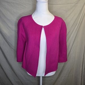 Victor Alfaro Women's Pink Wool Angora‎ Blend Cape Jacket Cropped Size 12